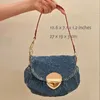 Sunset Designer handbag Denim canvas Underarm bag for cross body wear Denim Blue Fashion Canvas Bags Canvas high quality Shoulder Bags Adjustable shoulder strap