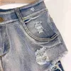 Shorts pour femme Jeans courts trou bord brut taille serré Jeans Shorts couleur claire Sexy Ultra Shorts ldd240312