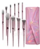 Makeup Brushes 10 PCS Professional Cosmetics Brush kit Rose Gold Brushes Set With Purse Foundation Powder Eye Face Brush Make Up T2025976