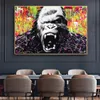 Abstrait coloré gorille Graffiti singe affiches et impressions peintures sur toile photos d'art mural pour salon décoration de la maison N263u