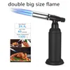 Big Size 1300C Butane Scorch Torch Double Jet Flame Torch Refillable Butane Torch Welding Windproof Lighter Flamethrower BBQ Camping Cigarete Cigar Lighter