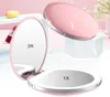 USB Chargable Mini LED Makeup Mirror Portable Compact Pocket Mirror 3 levels Brightness Light Hand 3X Magnifying6616624