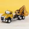 1 50 Scale Engineering Model Concrete Mixer Truck Diecasts Toy Vehicles Digger Excavator Toy Car for Children Gift 240306