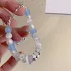 Bangle Harajuku Pentagram Pearl Beaded Armband For Women 2023 Korean Aesthetic Cute Star Blue Glass Ball Armband Y2K Jewelry Gifts LDD240312