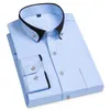 Chemises à manches longues pour hommes sans fer élastique cristal bouton col Polyester haut robe intelligente mode affaires chemises décontractées 240312