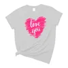 Dames T-shirts Love You Casual Ronde Hals Blouse Valentijnsdag Gedrukt T-shirt Met Korte Mouwen Trending Paar Tees 2024