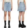 Women's Shorts denim skirt waisted diagonal buckle misaligned waist design denim short skirt ldd240312