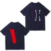 T-shirt pour hommes Designer Vlones T-shirt graphique T-shirt surdimensionné T-shirt d'été Lettre d'impression Lâche polyvalent col rond Couple T-shirt High Street Cotton Top Shirt