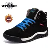 Laarzen 2024 Winter Waterdichte Mannen Lederen Sneakers Sneeuw Outdoor Mannelijke Wandelen Werkschoenen Hoge Top Antislip Enkel