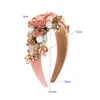 Bandanas Blume Faux Pearl Stirnband Retro luxuriöser Vintage Luxus Frauenhaarief mit gefälschten Blumen Perlen Strass
