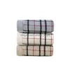 Serviette 1pc 34x34cm carré coton style britannique classique plaid maison salle de bain famille adt visage livraison directe textiles de jardin Dhtkz