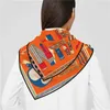 Silk Scarf Women Colored Belt Printing Square Scarves Fashion Head Echarpes Silk Foulards Femme Wraps Beach Shawls Bandana Lady Hijabs Beach Towel Equestrian spoon