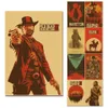 Red Dead Redemption 2 Gioco Poster Home Decor 30x45 cm Retro Big KraftpaperStyle Poster da parete Vintage Internet Cafe Bar Decorazione C289Y