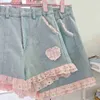 Shorts pour femmes doux imprimé à carreaux rose bleu Kawaii Shorts jambe large Preppy taille japonaise étudiant coréen Chic décontracté pantalon court ldd240312