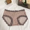 Calcinha feminina 2024 leopardo impressão roupa interior puro algodão antibacteriano laço cintura pacote nádegas sexy respirável menina triângulo calças