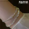 bangle fanyin 2pcs/مجموعة سوار بلوري ملون لامع مرنة مسدود المجوهرات الحلوة ldd240312