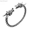 Bangle Retro manschett Wolf Raven Dragon Snake Head Viking Armband Men Vikingos smycken Brazalete Vikingo Bangels Women Accessories LDD240312