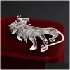 ピンブローチI-Remiel Antique Animal Lion Brooch Pin Mensスーツシャツカラーアクセサリーレーペルバッジとドレス1ドロップ配信ジュエリーOTNB7