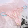 Damenhöschen, süße Mädchen, Damen, Netzstoff, T-Rücken, T-String, Tangas, sexy, transparent, Erdbeer-Kirsche, niedrige Taille, nahtlose Unterwäsche für Damen