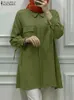 Etnische Kleding ZANZEA Vrouwen Blouse Vintage Lange Mouw Revers Hals Effen Shirt Herfst Mode Moslim Abaya Tops Casual Losse Blusas 2024