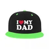 Ball Caps Custom I Love My Dad Baseball Cap Flat Skateboard Snapback Women Men's Adjustable Father's Day Daddy Gift Hip Hop Hat