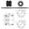 1PCS Universal Luftfederung Kit Tasche Pneumatische Stoßdämpfer 2S70-13F 2S7013F mit aluminium flansch