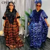 Lüks Afrika Parti Elbise Headtie Zarif Lady Düğün Gece Elbise Afrika Tarzı Dashiki Giysileri Artı Boyut 240226