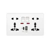 White 18W Typec SMART Snabbladdning USB Wall Socket Electrical Outlet Wall Plug med USB Universal Dual 5Pin Power Socket 240228