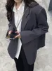 Jmprs Harajuku gris Blazer manteau femmes coréen lâche simple boutons veste Style Preppy décontracté à manches longues dame Simple printemps manteau 240229