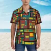 メンズカジュアルシャツカラフルなde stijlハワイアンシャツの都市の短袖のハラジュク印刷されたトレンディな特大ブラウス