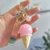 Cartoon Cute Ice Cream Keychain Pendant With Light Exquisite Men's And Women's Car Bags Keychains Small Gifts