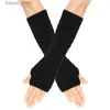 Mangas protectoras Rodilleras Guantes unisex Punto Rasgado Oversleeves Hombres Mujeres Cálido Manga del brazo Andrajoso Punk Sin dedos Puño Guante Codo Mitones Calentador L240312