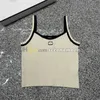 Vrouwen Sling Top Letters Geborduurde Tanks Top Elastisch Gebreid T-shirt Zomer Outdoor Ademend Vest