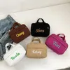 Kosmetiska väskor personlig broderi corduroy mode make-up väska multifunktionell bärbar reseförvaring fritid handväska