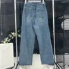 Pantaloni in denim con stampa a pois Jeans ricamati firmati per donna Pantaloni larghi a gamba dritta Pantaloni lunghi alla moda