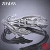 Zdadan 925 Sterling Silver White Dragon Open Cuff Armband Bangles For Women Fashion Jewelry Wedding Presents 240311