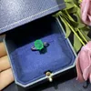 100 5ct Luxury Boutique Jewelry Ring True 925 Silver Natural emerald Open Goddess 240228