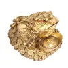 نعم Lucky Feng Shui Brass Three Legged Frog Toad Bareing جذب أموال الثروة المعدنية تمثال تمثال المنزل Decoration Gift12563