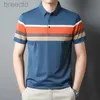 Men's Polos Luxury high-end ice silk breathable short-sleeved POLO shirt summer fashion stripe lapel T-shirt casual ldd240312