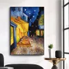 Van Gogh Famous Oil Målning Print Poster Cafe Terrace at Night Reproduktion Canvas Wall Art Bilder för vardagsrumsdekoration285q