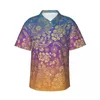 Chemises décontractées pour hommes Chemise hawaïenne Golden Paisley Hommes Vacances Violet Orange Manches courtes Y2K Street Graphic Blouses surdimensionnées élégantes