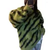 Tricots féminins Apipee Green Stripe Crochet Tricot Cardigan Pull Femme Femme Oversize Mabet 2024 AUTUMNE Fashion Lady Streetwear