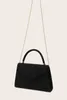 Bolso De mano tipo sobre De gamuza para mujer, bolsos De hombro negros De estilo europeo con cadena, bolso rectangular sin forro, bolsos De lujo 240305