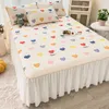 Other Bedding Supplies Summer Latex Cool Fitted Bed Sheet Skirt case Set Soft Mat Mattress Protector Cover Double Bed Sheet Bedspread Home Decor