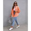 Diseñador de ropa para mujer Nuevo estilo Longitud media Borde áspero Agujero Jean Chaqueta para mujer Otoño Invierno Manga larga Solapa casual Chaquetas superiores para mujer Chaqueta al aire libre3UVA