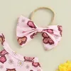 Clothing Sets Born Toddler Baby Girls Summer Sleeveless Floral Butterfly Print Camisole Ruffle Shorts Headband