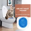 Gato toalete kit de treinamento pet cocô treinamento assento ajuda gatos sentar caixa de areia bandeja treinador profissional para gato gatinho humano toalete 20110240y