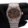 Aantrekkelijk lab-grown diamanten horloge van roestvrij staal met verbeterde vvs-helderheid en trendy sieraden voor heren