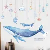 Cartoon koraalwalvis muursticker voor kinderkamers kinderkamer muur decor vinyl tegelstickers waterdicht interieur muurstickers muurschilderingen 21286Z