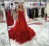 2024 vermelho inchado cauda vestido de baile querida multicamadas babados tule noite aniversário vestidos celebridade customed robe de soiree vestidos de noche